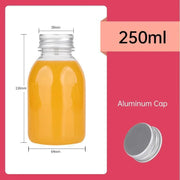 20pcs 250ml Reusable Plastic Juice Bottles 38mm Caliber Clear Beverage Container - Bottle-20pcs-Glossy -Black V528-BOTTLE-20PCS-GLOSSY-BLACK-230752