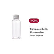20pcs Brown Transparent Cosmetic Bottles with Aluminum Lids for Packaging - Transparent-100ml V528-BOTTLE-20PCS-TRANSPARENT-100ML-465789