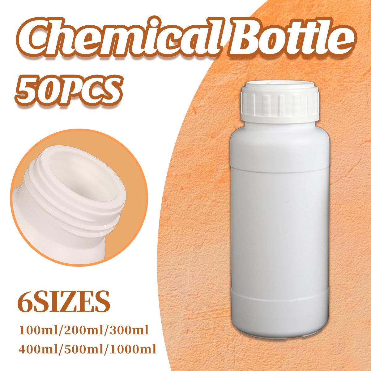 50pcs Chemical Bottle White Plastic Sample Reagent Bottles for Lab Storage - 200ml V528-BOTTLE-50PCS-200ML-812796