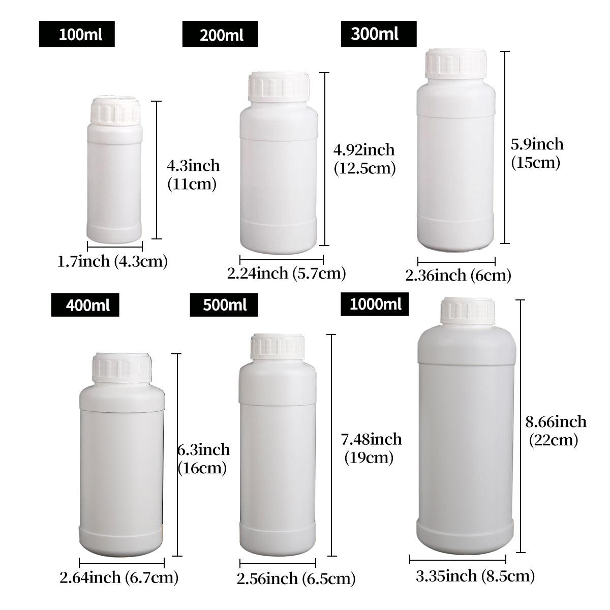 50pcs Chemical Bottle White Plastic Sample Reagent Bottles for Lab Storage - 200ml V528-BOTTLE-50PCS-200ML-812796