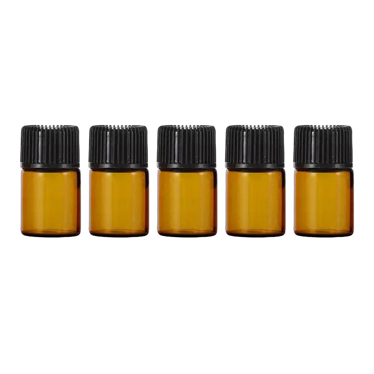 5pcs 2ml-5ml Amber Glass Orifice Reducer Bottles Sample Vial Dram Essential Oils - 2ml V528-BOTTLE-5PCS-2ML-574026