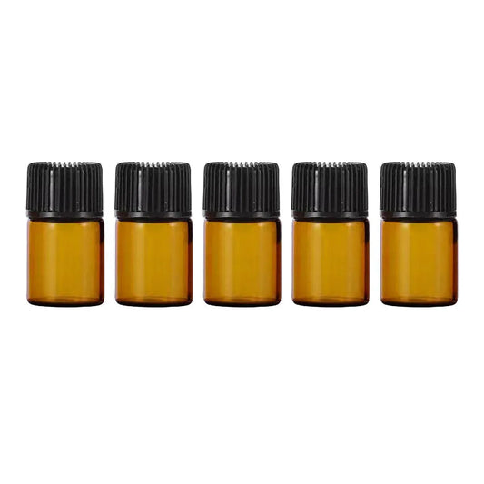 5pcs 2ml-5ml Amber Glass Orifice Reducer Bottles Sample Vial Dram Essential Oils - 2ml V528-BOTTLE-5PCS-2ML-574026