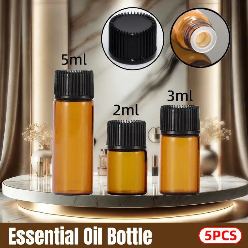 5pcs 2ml-5ml Amber Glass Orifice Reducer Bottles Sample Vial Dram Essential Oils - 2ml V528-BOTTLE-5PCS-2ML-574026
