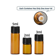 5pcs 2ml-5ml Amber Glass Orifice Reducer Bottles Sample Vial Dram Essential Oils - 2ml V528-BOTTLE-5PCS-2ML-574026