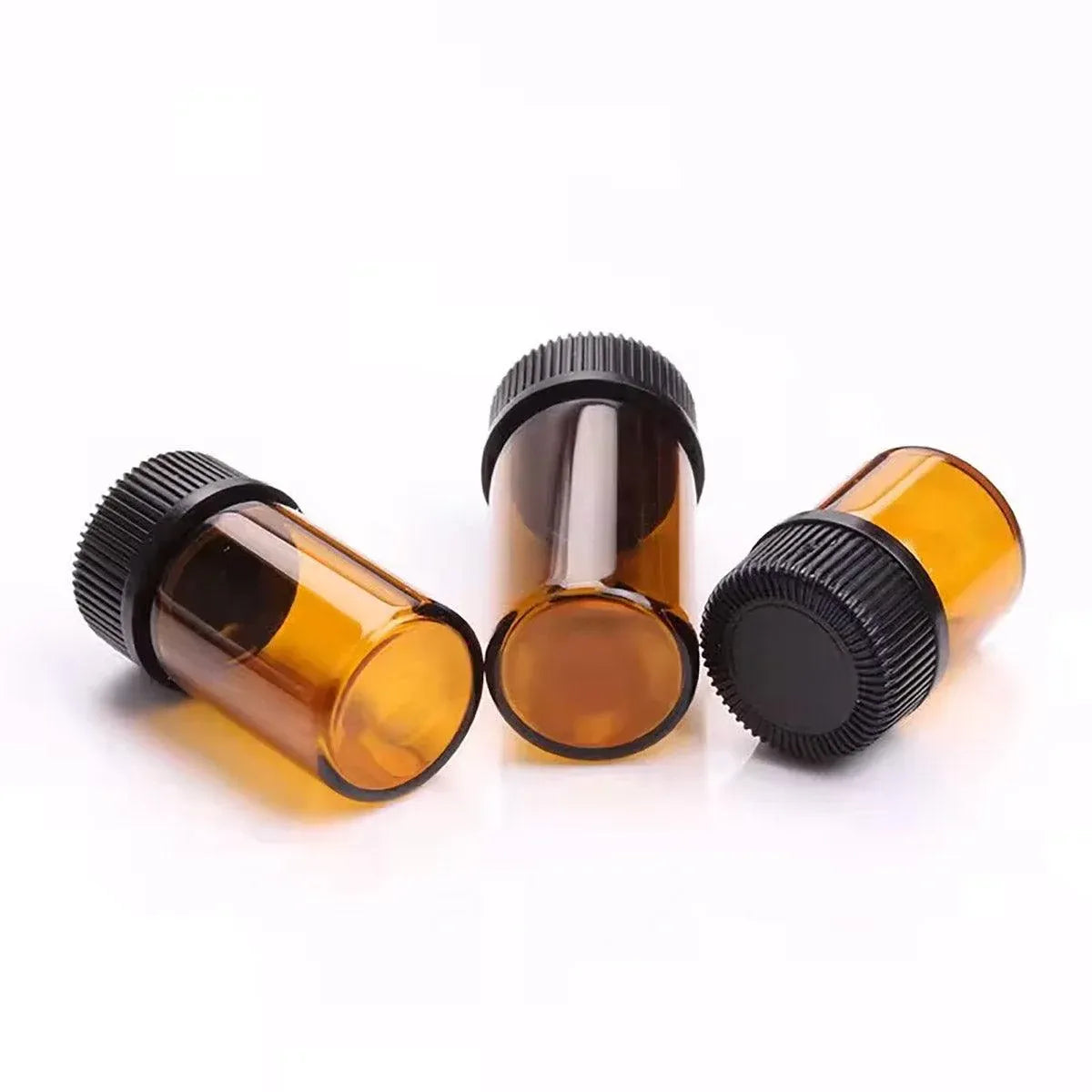 5pcs 2ml-5ml Amber Glass Orifice Reducer Bottles Sample Vial Dram Essential Oils - 2ml V528-BOTTLE-5PCS-2ML-574026