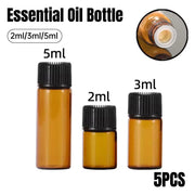 5pcs 2ml-5ml Amber Glass Orifice Reducer Bottles Sample Vial Dram Essential Oils - 2ml V528-BOTTLE-5PCS-2ML-574026