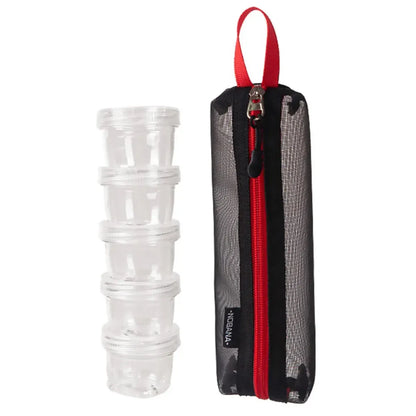 5PCS Outdoor Camping Spice Container Set Travel BBQ Seasoning Storage Box Use - Black V528-BOTTLE-5PCS-BLACK-225450