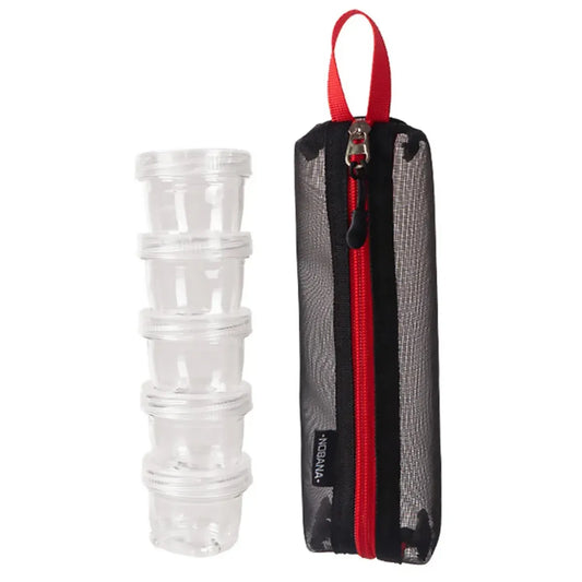 5PCS Outdoor Camping Spice Container Set Travel BBQ Seasoning Storage Box Use - Black V528-BOTTLE-5PCS-BLACK-225450