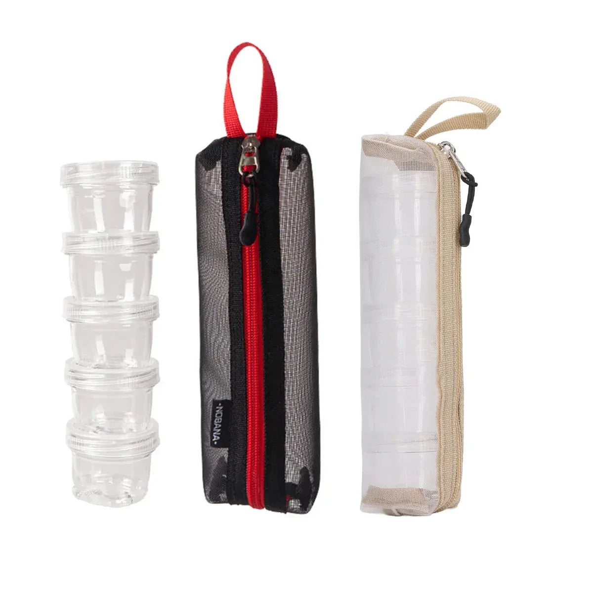 5PCS Outdoor Camping Spice Container Set Travel BBQ Seasoning Storage Box Use - Black V528-BOTTLE-5PCS-BLACK-225450