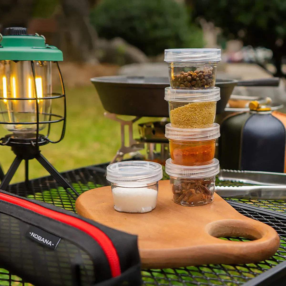 5PCS Outdoor Camping Spice Container Set Travel BBQ Seasoning Storage Box Use - Black V528-BOTTLE-5PCS-BLACK-225450