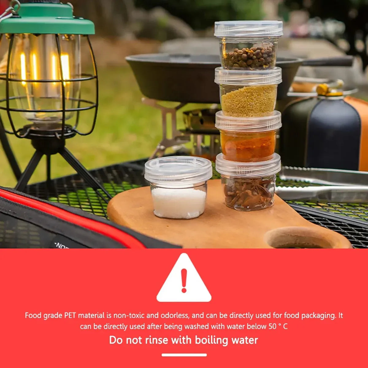 5PCS Outdoor Camping Spice Container Set Travel BBQ Seasoning Storage Box Use - Black V528-BOTTLE-5PCS-BLACK-225450