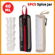 5PCS Outdoor Camping Spice Container Set Travel BBQ Seasoning Storage Box Use - Black V528-BOTTLE-5PCS-BLACK-225450