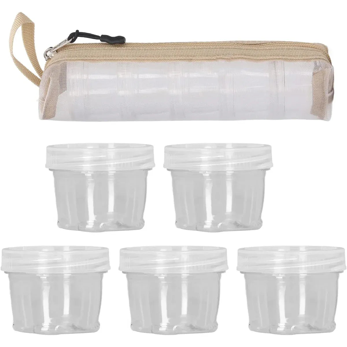 5PCS Outdoor Camping Spice Container Set Travel BBQ Seasoning Storage Box Use - White V528-BOTTLE-5PCS-WHITE-119800
