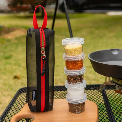5PCS Outdoor Camping Spice Container Set Travel BBQ Seasoning Storage Box Use - White V528-BOTTLE-5PCS-WHITE-119800