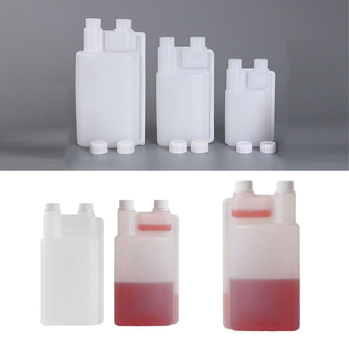 250-1000ml Plastic Twin Chamber Bottle with Tamper Evident Cap for Chemical Liquids - 8Pcs 250ml