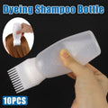 Hair Dry Cleaning Hair Bottle Combing Teeth Coloring Cream Scale Water Perm Potion Salon Tools V528-BOTTLE-COMB-WHITE-10PCS-519122