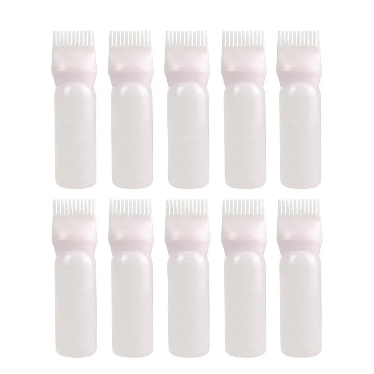 Hair Dry Cleaning Hair Bottle Combing Teeth Coloring Cream Scale Water Perm Potion Salon Tools V528-BOTTLE-COMB-WHITE-10PCS-519122