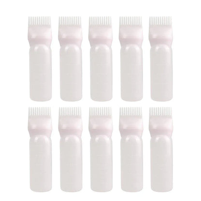 Hair Dry Cleaning Hair Bottle Combing Teeth Coloring Cream Scale Water Perm Potion Salon Tools V528-BOTTLE-COMB-WHITE-10PCS-519122