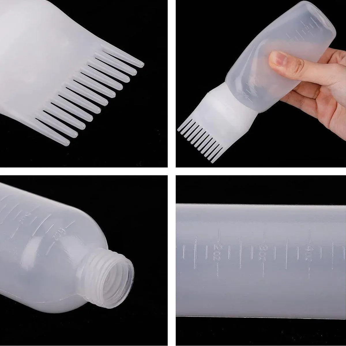 Hair Dry Cleaning Hair Bottle Combing Teeth Coloring Cream Scale Water Perm Potion Salon Tools V528-BOTTLE-COMB-WHITE-10PCS-519122