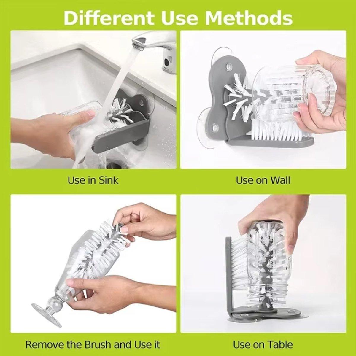 Sink Water Bottle Cleaning Brush Glass Cup Brush Suction Cup Brush Kitchen Tool V528-BOTTLE-SCRUBBER-2PCS-508112