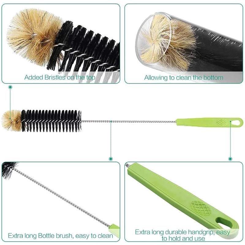 Long Bottle Cleaning Brush 40cm Nylon Wine Water Thermos Jar Scrubber V528-BOTTLEBRUSH-421430