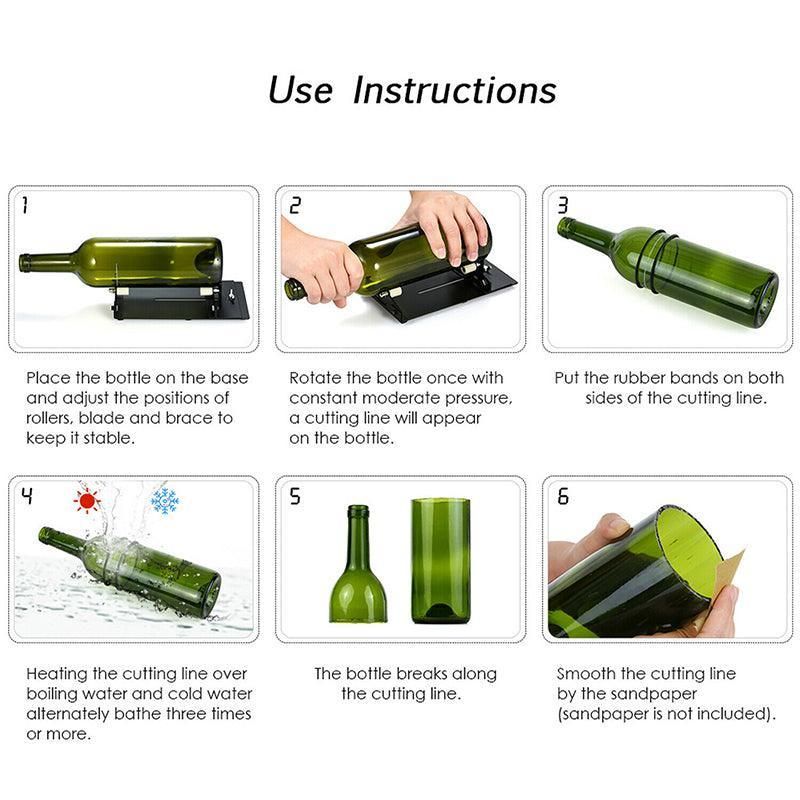 Glass Bottle Cutter Tool for Round and Square Bottles DIY Cutting Kit V528-BOTTLECUTTER-156636