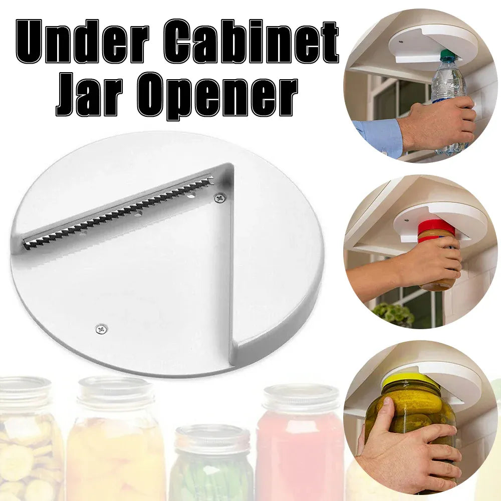 Under Cabinet Jar Opener Undermount Multipurpose Lid Gripper Bottle Opener Tools V528-BOTTLEOPENER-WHITE-5422236
