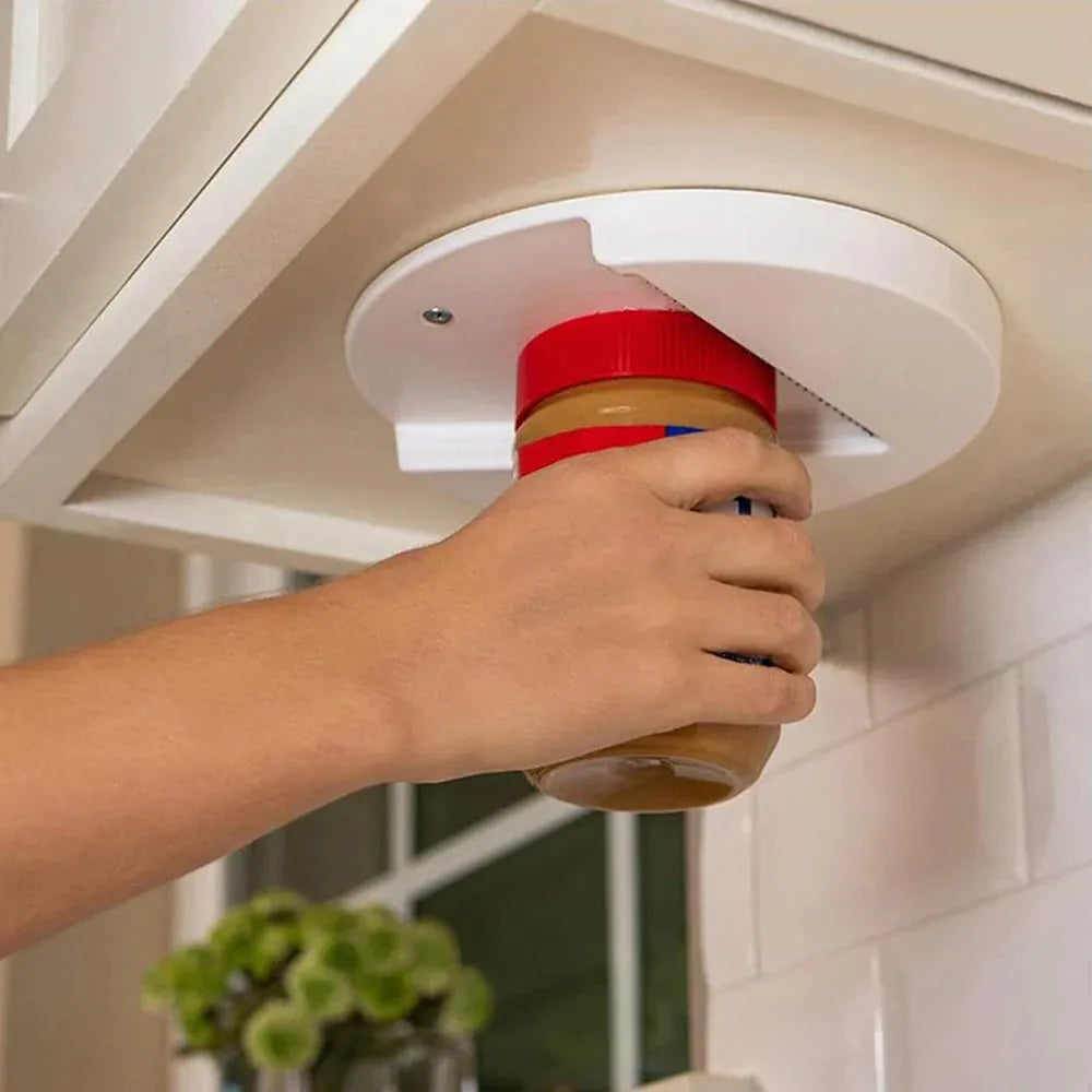 Under Cabinet Jar Opener Undermount Multipurpose Lid Gripper Bottle Opener Tools V528-BOTTLEOPENER-WHITE-5422236