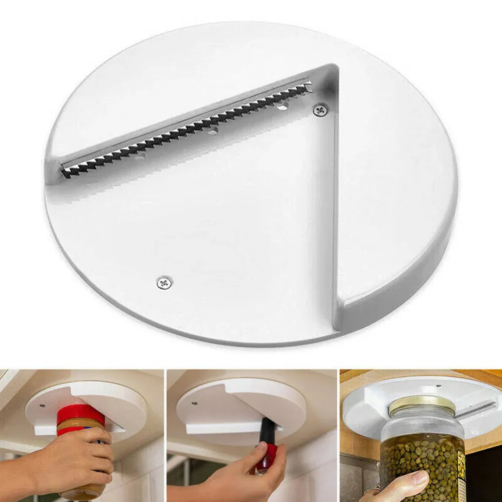 Under Cabinet Jar Opener Undermount Multipurpose Lid Gripper Bottle Opener Tools V528-BOTTLEOPENER-WHITE-5422236