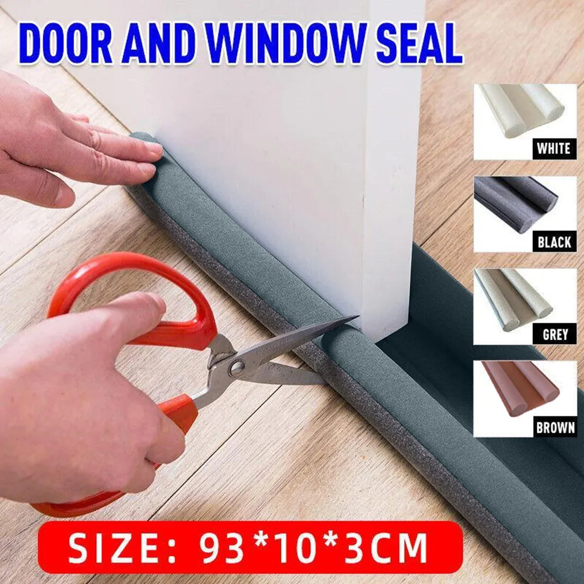 Door Bottom Seal Draft Stopper Guard Threshold Sealing Strip Wind Dust Protector - White V528-BOTTOMSEALING-WHITE-118274
