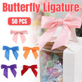 50pcs Bow Gift Packaging Sealing Tie Drawstring Baking Wrap Bag Decorative Ties - Orange V528-BOWKNOT-ORANGE-50PCS-25-650268