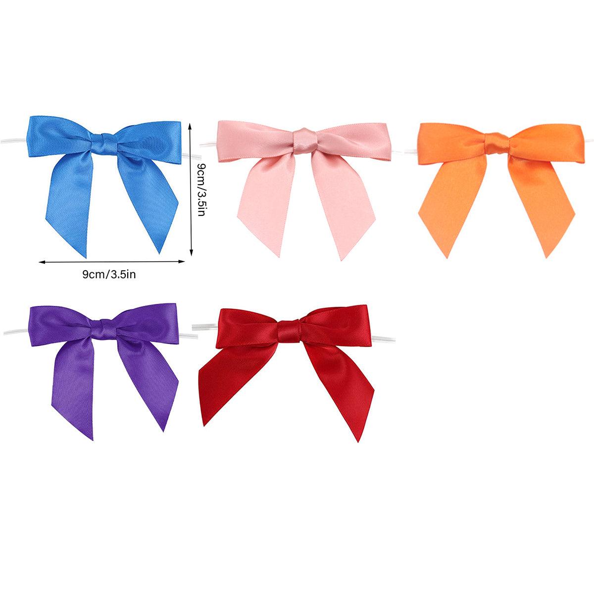 50pcs Bow Gift Packaging Sealing Tie Drawstring Baking Wrap Bag Decorative Ties - Orange V528-BOWKNOT-ORANGE-50PCS-25-650268