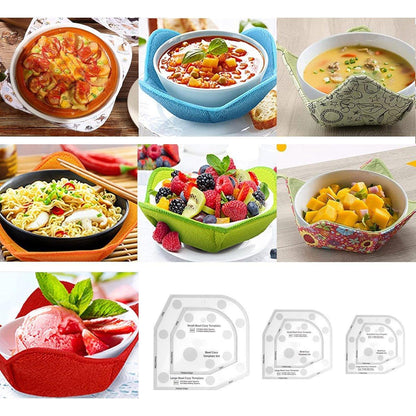 Quilting Ruler Bowl Mat Table Placemat Cozy Acrylic Durable Patchwork Craft Tool V528-BOWL-COZY-3PCS-791452