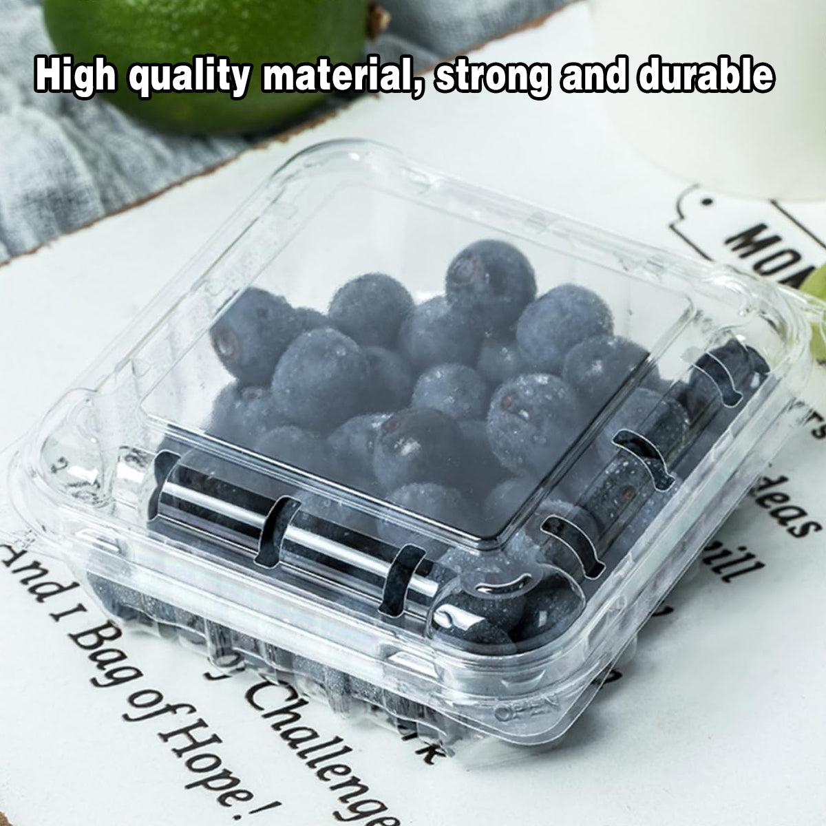 100pcs Transparent Plastic Fruit Box with Tape Cover Storage Packaging for Fruit - 250g V528-BOX-100PCS-250G-129050