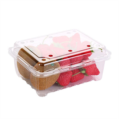 100pcs Transparent Plastic Fruit Box with Tape Cover Storage Packaging for Fruit - 250g V528-BOX-100PCS-250G-129050