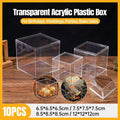 10pcs Clear Acrylic Plastic Boxes Square Storage Containers for Food Small Item - 10pcs-85-85-85 V528-BOX-10PCS-85-85-85-623205