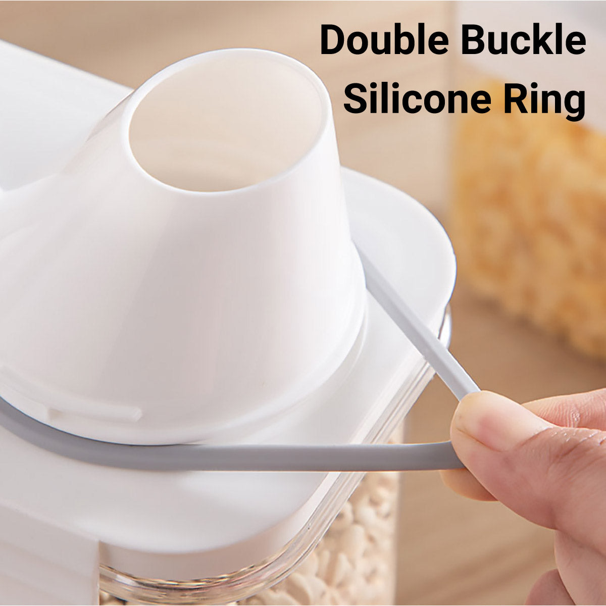 Sealed Household Grain Storage Box Transparent Rice Bucket Kitchen Storage - 1100ml V528-BOX-1100ML-506854