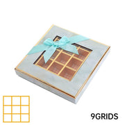 25X Valentines Day 9/12Grids Chocolate Box Gourmet Desserts Gift Display Window - Gray 9Grids-12-12-4-25pcs V528-BOX-12-12-4-25PCS-GREY-681523