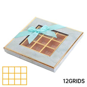 25X Valentines Day 9/12Grids Chocolate Box Gourmet Desserts Gift Display Window - Gray 9Grids-12-12-4-25pcs V528-BOX-12-12-4-25PCS-GREY-681523