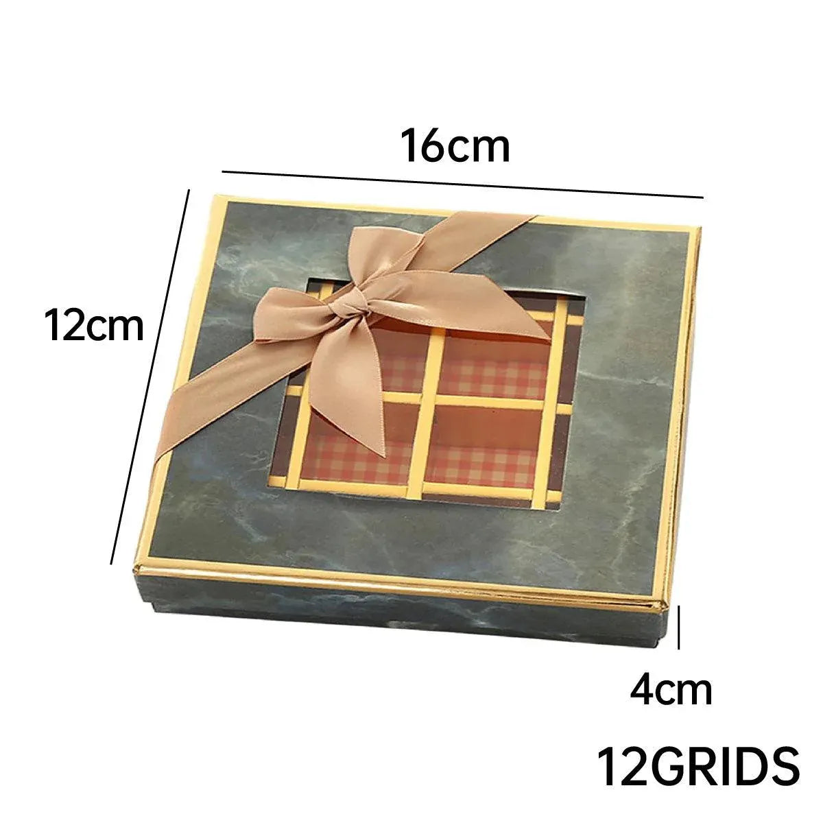25X Valentines Day 9/12Grids Chocolate Box Gourmet Desserts Gift Display Window - Gray 12Grids-16-12-4-25pcs V528-BOX-17-12-4-25PCS-GREY-165615
