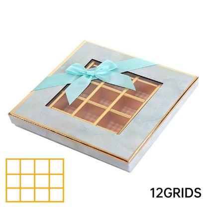 25X Valentines Day 9/12Grids Chocolate Box Gourmet Desserts Gift Display Window - Gray 12Grids-16-12-4-25pcs V528-BOX-17-12-4-25PCS-GREY-165615