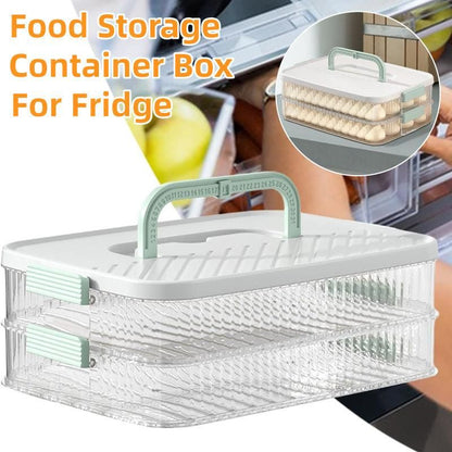 Multi Layer Dumpling Storage Box Refrigerator Freezer Organizer for Wonton V528-BOX-2-GREEN-325667