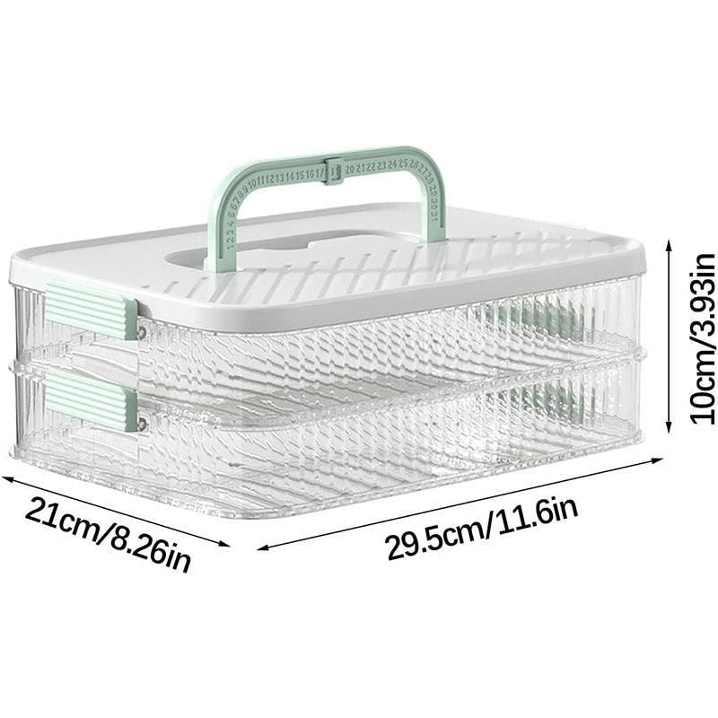 Multi Layer Dumpling Storage Box Refrigerator Freezer Organizer for Wonton V528-BOX-2-GREEN-325667