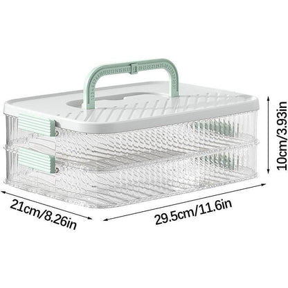 Multi Layer Dumpling Storage Box Refrigerator Freezer Organizer for Wonton V528-BOX-2-GREEN-325667