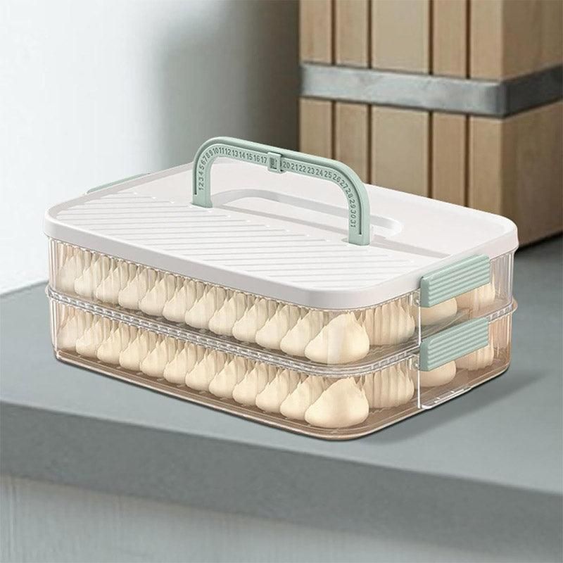 Multi Layer Dumpling Storage Box Refrigerator Freezer Organizer for Wonton V528-BOX-2-GREEN-325667