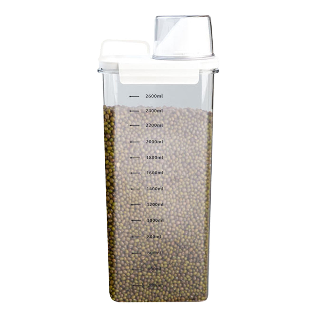 Sealed Household Grain Storage Box Transparent Rice Bucket Kitchen Storage - 2300ml V528-BOX-2300ML-482654