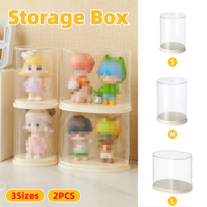 2pcs Clear Acrylic Display Case Transparent Box for Collectibles Dolls Figures - L V528-BOX-2PCS-BIG-716364