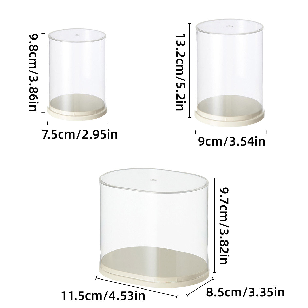 2pcs Clear Acrylic Display Case Transparent Box for Collectibles Dolls Figures - M V528-BOX-2PCS-MIDDLE-278329