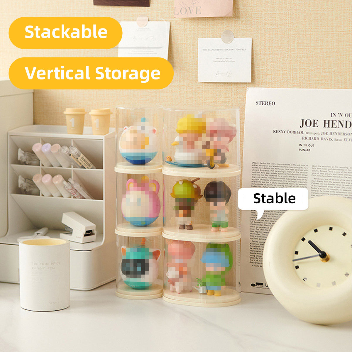 2pcs Clear Acrylic Display Case Transparent Box for Collectibles Dolls Figures - M V528-BOX-2PCS-MIDDLE-278329