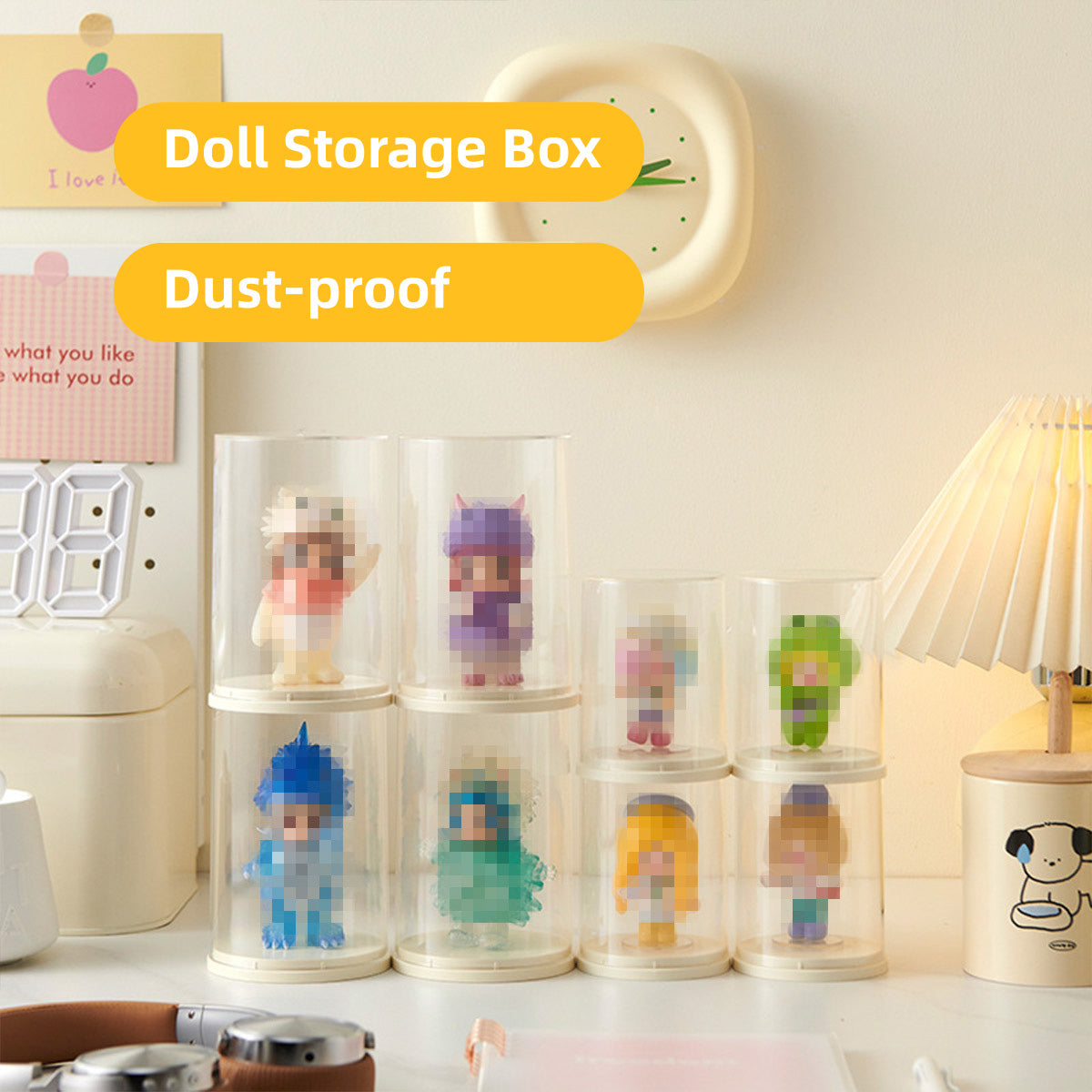 2pcs Clear Acrylic Display Case Transparent Box for Collectibles Dolls Figures - M V528-BOX-2PCS-MIDDLE-278329